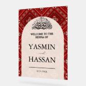 Moderne Arabische Henna Welkom Huwelijksingang Acryl Bord (Hoek)