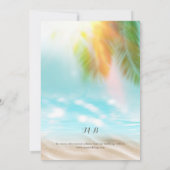 Moderne Arbor Tropical Beach bruiloft Kaart (Achterkant)