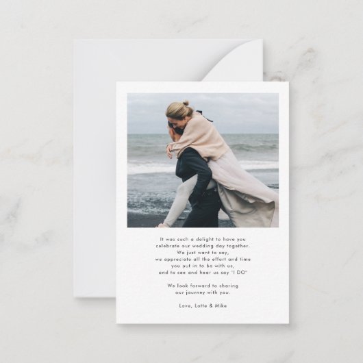 Moderne Arch 2 foto's Elegante bruiloft Dank u Notitiekaartje (Achterkant)