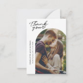 Moderne Arch 2 foto's Elegante bruiloft Dank u Notitiekaartje (Voorkant)