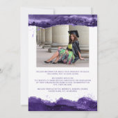 Moderne Arch 2 Foto's Paars Agate Glitter Script Aankondiging (Achterkant)