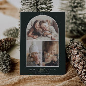 Moderne Arch 3-fotografie, groen en helder Feestdagenkaart