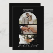 Moderne Arch 4-foto Collage Weddenschap Hartelijk  Bedankkaart (Voorkant / Achterkant)