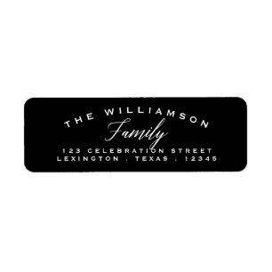 Moderne Arch Address Label Black   wit