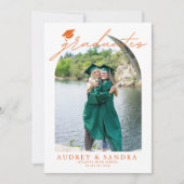 Moderne Arch Afgestudeerden Dubbele Afstudeerfeest Kaart (Voorkant)