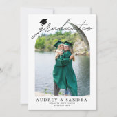 Moderne Arch Afgestudeerden Dubbele Afstudeerfeest Kaart (Voorkant)