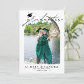 Moderne Arch Afgestudeerden Dubbele Afstudeerfeest Kaart (Staand voorkant)