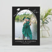 Moderne Arch Afgestudeerden Dubbele Afstudeerfeest Kaart (Staand voorkant)