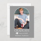 Moderne Arch Afstudeerder Pet Foto grijs Afstudere Briefkaart (Voorkant / Achterkant)