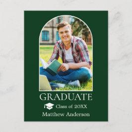 Moderne Arch Afstudeerder Pet Foto Groen Afstudere Briefkaart