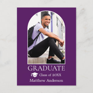 Moderne Arch Afstudeerder Pet Paars Afstuderen Briefkaart