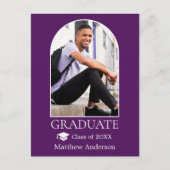 Moderne Arch Afstudeerder Pet Paars Afstuderen Briefkaart (Voorkant)