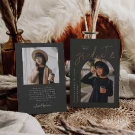 Moderne Arch Afstuderen Gold Charcoal Grey Kaart