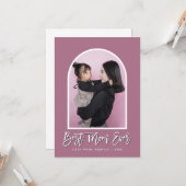 Moderne Arch Best Mam Ever Paarse Foto Moederdag Kaart (Voorkant / Achterkant in situ)