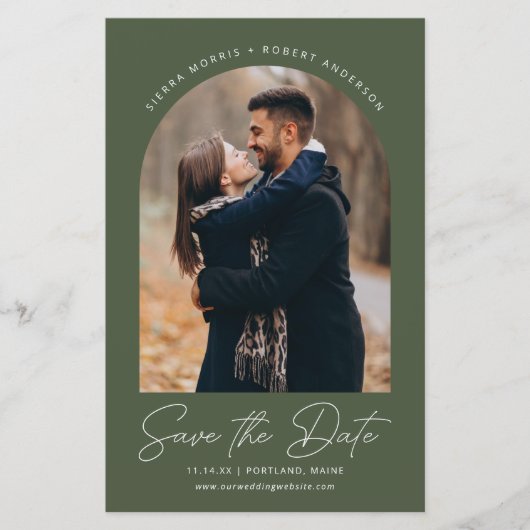 Moderne Arch bewaar de aankondiging van het huweli (Voorkant)