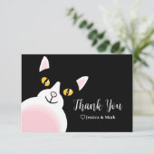 Moderne Arch Black Cat Baby shower Hartelijk dank Informatiekaartje (Staand voorkant)