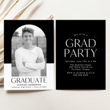 Moderne Arch Black Color Block Graduparty