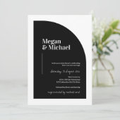 Moderne Arch Black en White Minimalist Kaart (Staand voorkant)