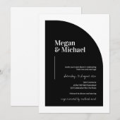 Moderne Arch Black en White Minimalist Kaart (Voorkant / Achterkant)