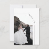 Moderne Arch Black en White Photo Wedding Bedankkaart