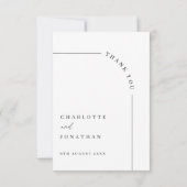 Moderne Arch Black en White Photo Wedding Bedankkaart