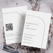 Moderne Arch Black en White QR Code Wedding Kaart