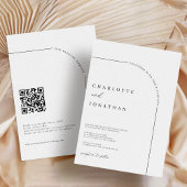 Moderne Arch Black en White QR Code Wedding Kaart