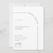 Moderne Arch Black en White Vrijgezellenfeest Invi Kaart (Voorkant)