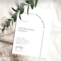 Moderne Arch Black en White Vrijgezellenfeest Invi