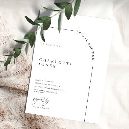 Moderne Arch Black en White Vrijgezellenfeest Invi Kaart