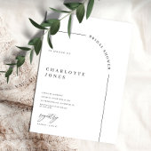 Moderne Arch Black en White Vrijgezellenfeest Invi Kaart