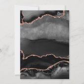 Moderne Arch Black Roos Gold Agate Wedding Kaart (Achterkant)