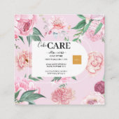 Moderne Arch Boheian Waterverf Florals Vierkante Visitekaartje (Achterkant)