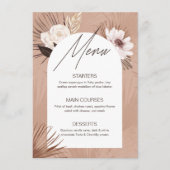 Moderne Arch Bohemen Waterverf Florals Wedding Menu (Voorkant)