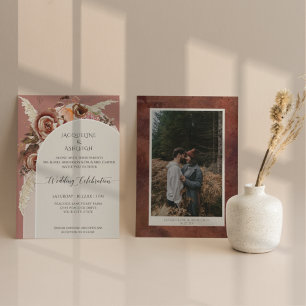 Moderne Arch BOHO Waterverf Floral Pampas Grass Kaart