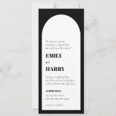 Moderne Arch Bold Typography QR code Long Wedding Kaart (Voorkant)