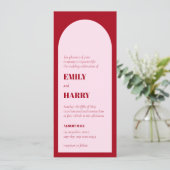 Moderne Arch Bold Typography QR code Long Wedding Kaart (Staand voorkant)