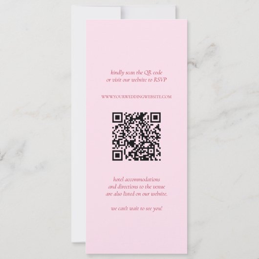Moderne Arch Bold Typography QR code Long Wedding  Kaart (Achterkant)