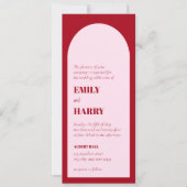 Moderne Arch Bold Typography QR code Long Wedding Kaart (Voorkant)