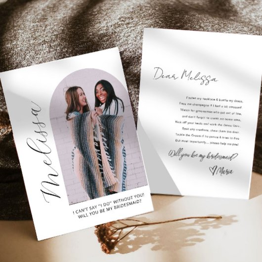 Moderne Arch Bridesmaid Photo proposal Kaart