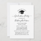 Moderne Arch Calligraphy Graduation Party Kaart (Achterkant)