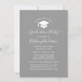 Moderne Arch Calligraphy Gray Graduation Party Kaart (Achterkant)