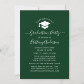 Moderne Arch Calligraphy Green Graduation Party Kaart (Achterkant)