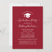 Moderne Arch Calligraphy Red Graduation Party Kaart (Achterkant)