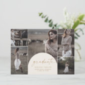 Moderne Arch Cream Afstuderen Multi Photo Afstuder Aankondiging (Staand voorkant)