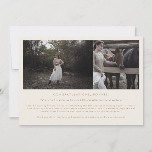 Moderne Arch Cream Afstuderen Multi Photo Afstuder Aankondiging (Achterkant)