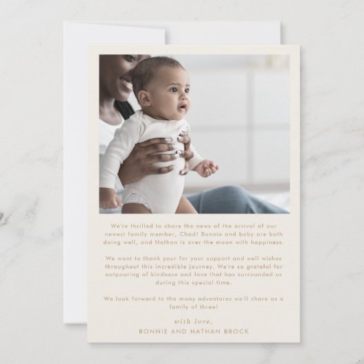 Moderne Arch | Cream Photo Collage Dankuwel Aankondiging (Achterkant)