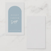 Moderne Arch Designer Dusty Blue Visitekaartje (Voorkant / Achterkant)