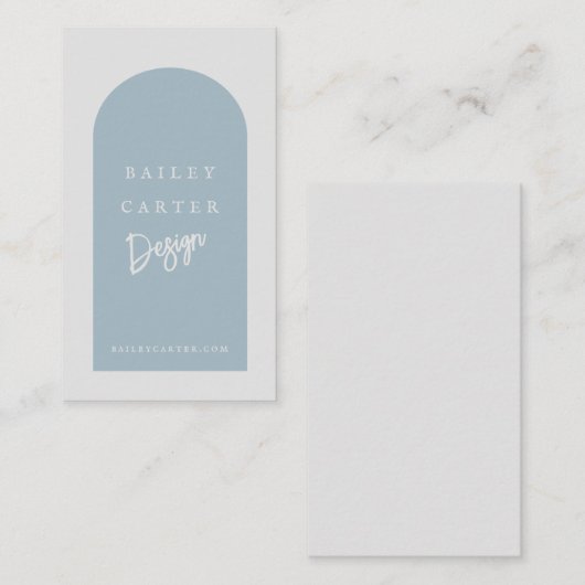 Moderne Arch Designer Dusty Blue Visitekaartje (Voorkant / Achterkant)