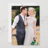 Moderne Arch Dusty Blue Pink Floral Photo Wedding Kaart (Achterkant)